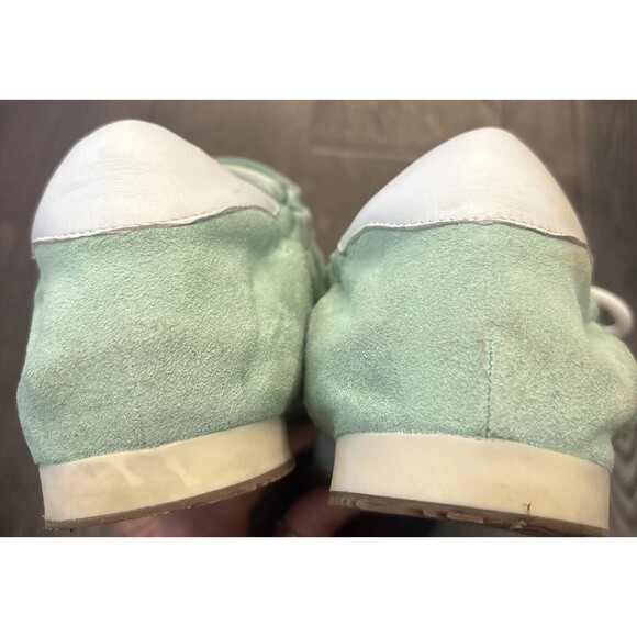 Tory Burch Tory Sneaker Kid Suede & Leather  Size 11 Mint Chip Colorblock - Picture 9 of 9